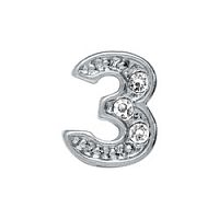 Шарм-цифра "3" (серебр. со стразами)